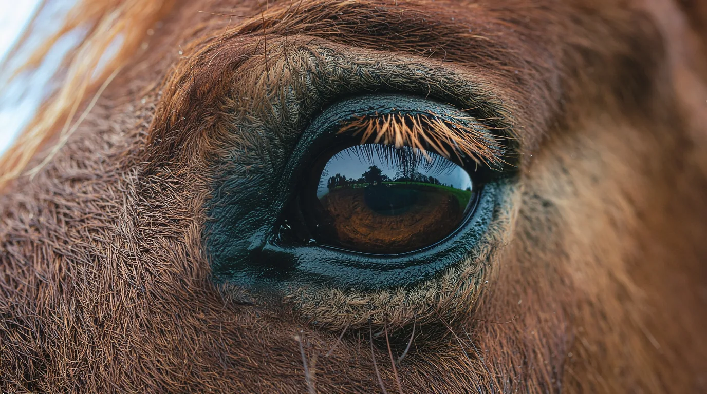 Un regard de cheval au Haras de Barrón, Port-Sainte-Foy-et-Ponchapt