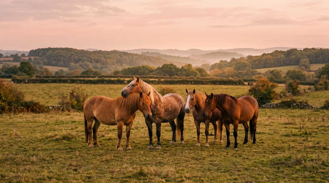 Les chevaux du Haras de Barrón en liberté, Gironde